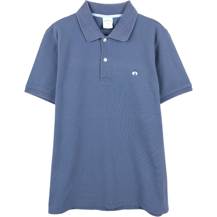 Brooks Brothers 1818 Short-Sleeve Polo Shirt, Men's Size M (approx.) cotton Blue type light blue Vintage Second Hand