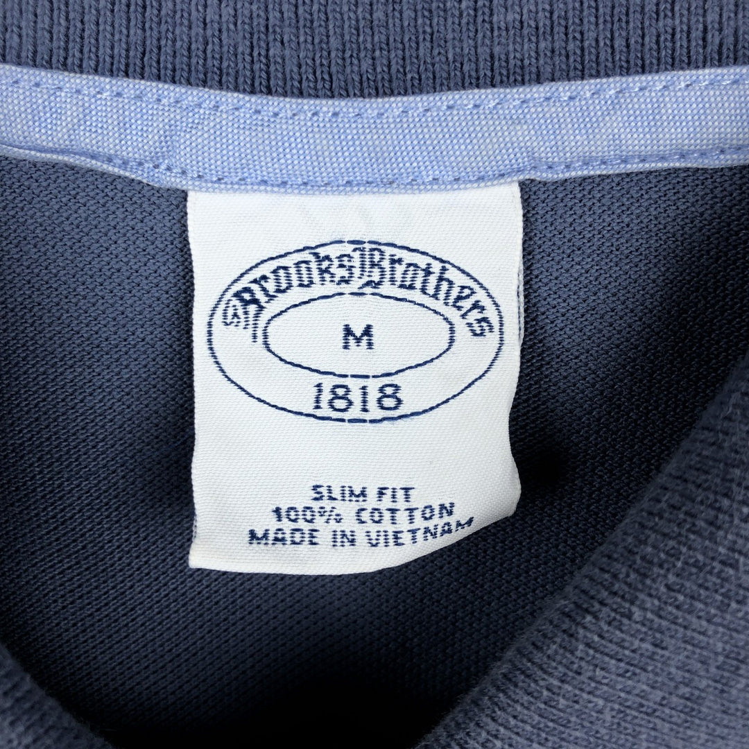 Brooks Brothers 1818 Short-Sleeve Polo Shirt, Men's Size M (approx.) cotton Blue type light blue Vintage Second Hand
