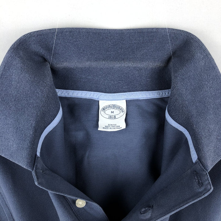 Brooks Brothers 1818 Short-Sleeve Polo Shirt, Men's Size M (approx.) cotton Blue type light blue Vintage Second Hand