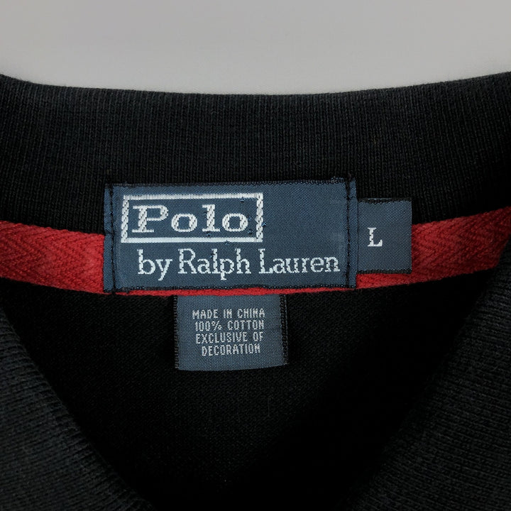 Ralph Lauren POLO by Ralph Lauren short sleeve polo shirt, men's size L cotton black type Vintage Second Hand