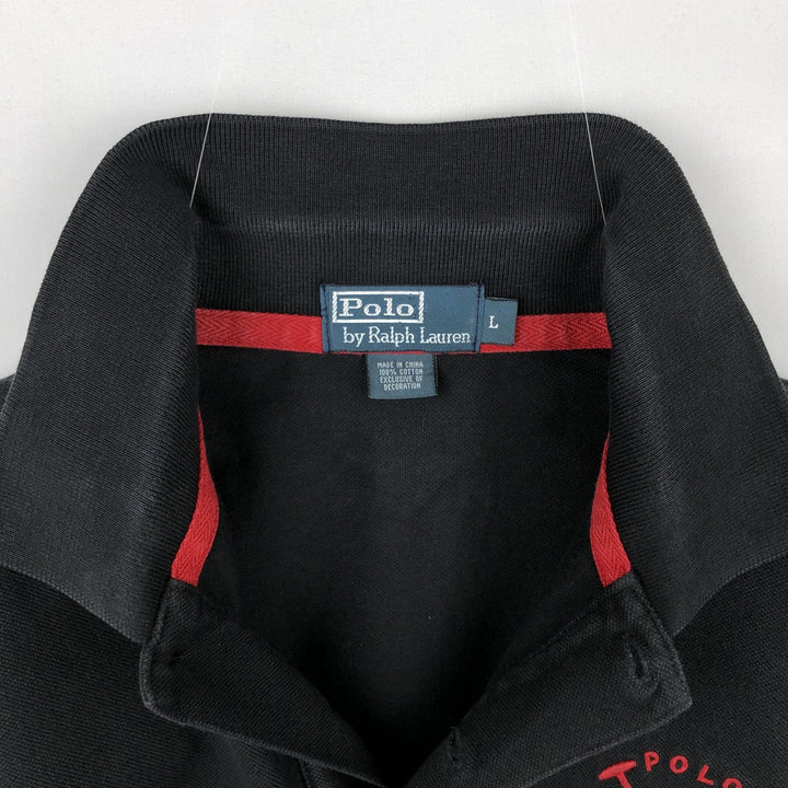 Ralph Lauren POLO by Ralph Lauren short sleeve polo shirt, men's size L cotton black type Vintage Second Hand