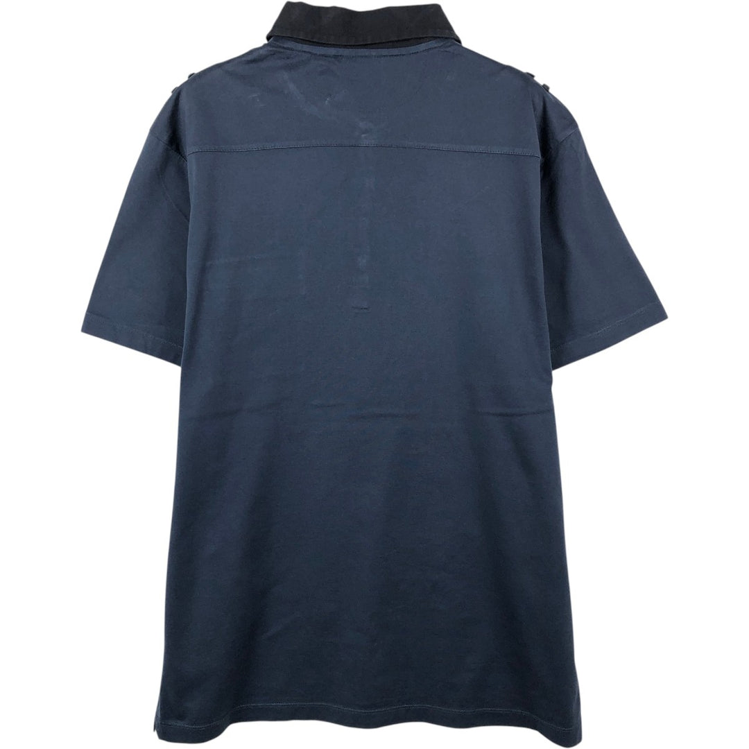 Donna Karan New York (DKNY) Short-Sleeve Polo Shirt, Men's Size L (approx.) cotton navy blue type Vintage Second Hand