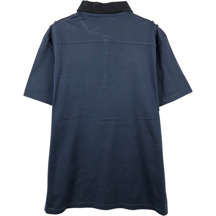 Donna Karan New York (DKNY) Short-Sleeve Polo Shirt, Men's Size L (approx.) cotton navy blue type Vintage Second Hand