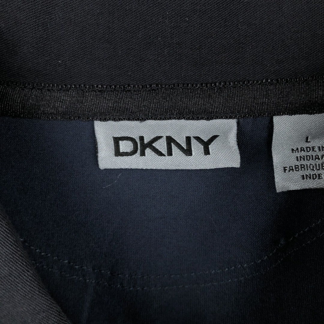 Donna Karan New York (DKNY) Short-Sleeve Polo Shirt, Men's Size L (approx.) cotton navy blue type Vintage Second Hand