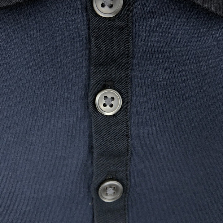 Donna Karan New York (DKNY) Short-Sleeve Polo Shirt, Men's Size L (approx.) cotton navy blue type Vintage Second Hand