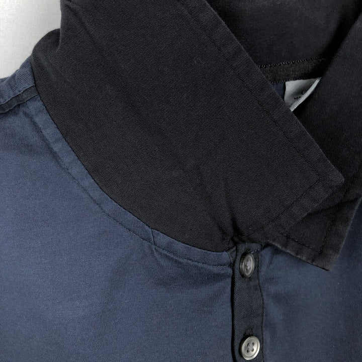 Donna Karan New York (DKNY) Short-Sleeve Polo Shirt, Men's Size L (approx.) cotton navy blue type Vintage Second Hand