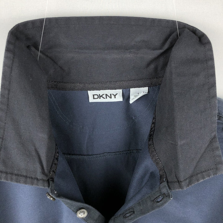 Donna Karan New York (DKNY) Short-Sleeve Polo Shirt, Men's Size L (approx.) cotton navy blue type Vintage Second Hand