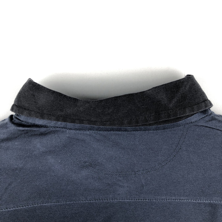 Donna Karan New York (DKNY) Short-Sleeve Polo Shirt, Men's Size L (approx.) cotton navy blue type Vintage Second Hand
