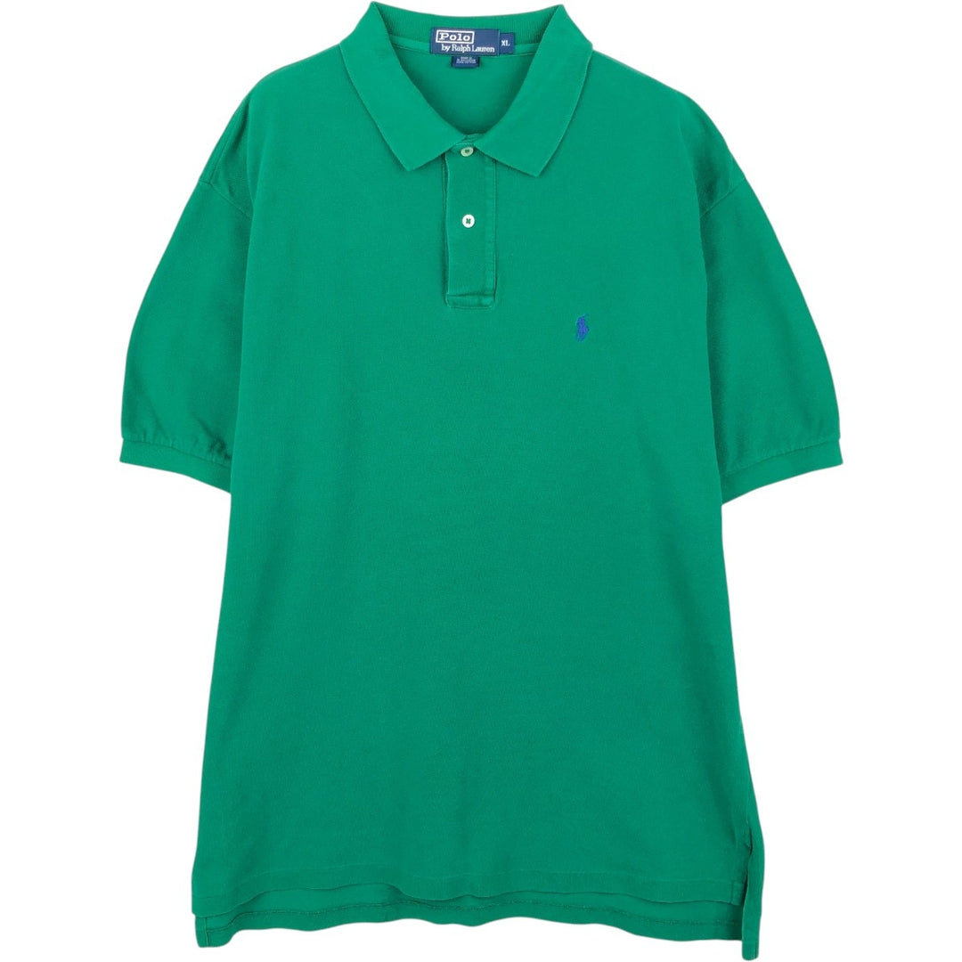 Ralph Lauren POLO by Ralph Lauren short sleeve polo shirt, men's XL size cotton green type Vintage Second Hand