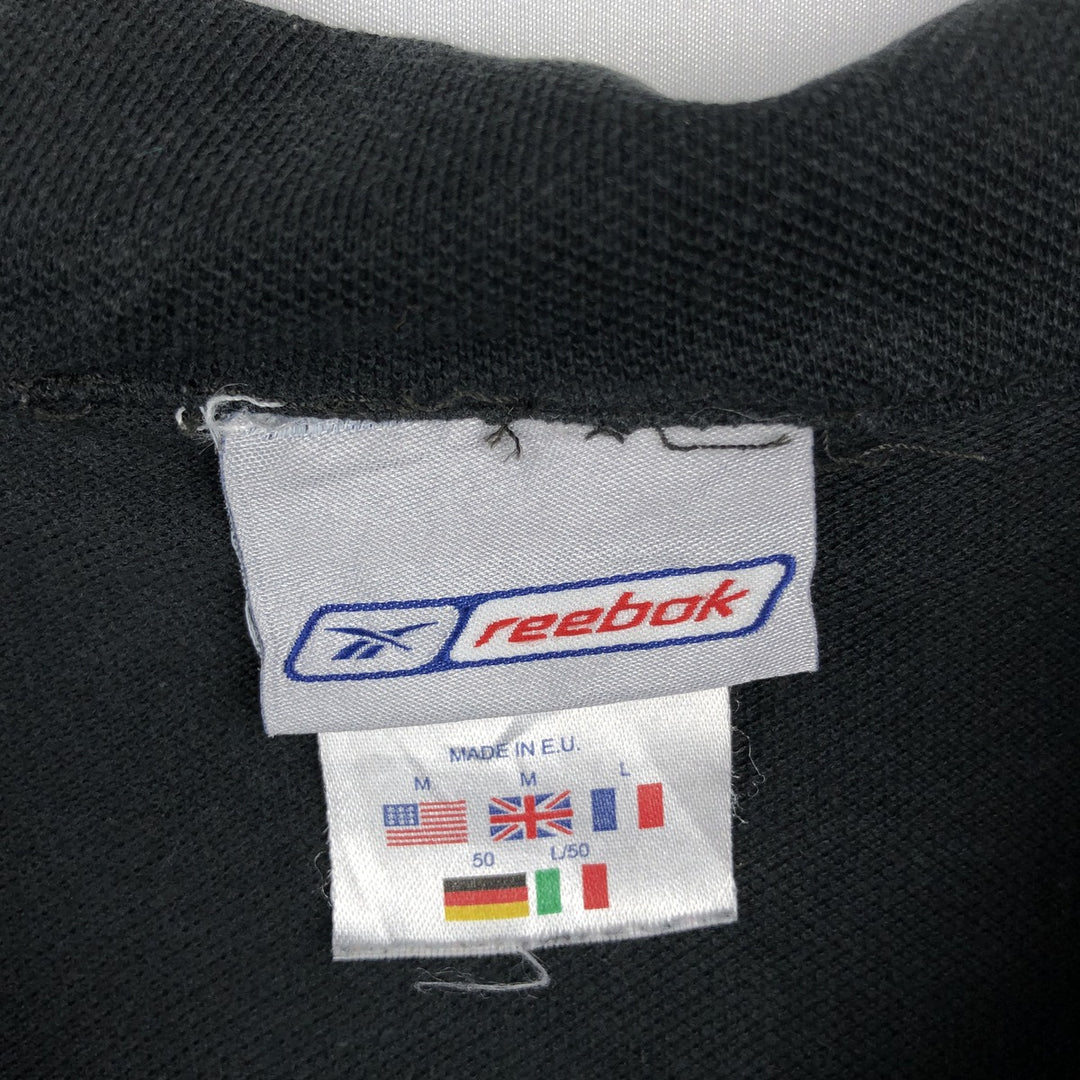 2000'S Reebok Skipper Collar Short-Sleeve Polo Shirt, Men's Size M (approx.) Lyocell black type Vintage Second Hand