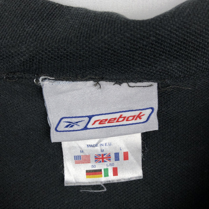 2000'S Reebok Skipper Collar Short-Sleeve Polo Shirt, Men's Size M (approx.) Lyocell black type Vintage Second Hand