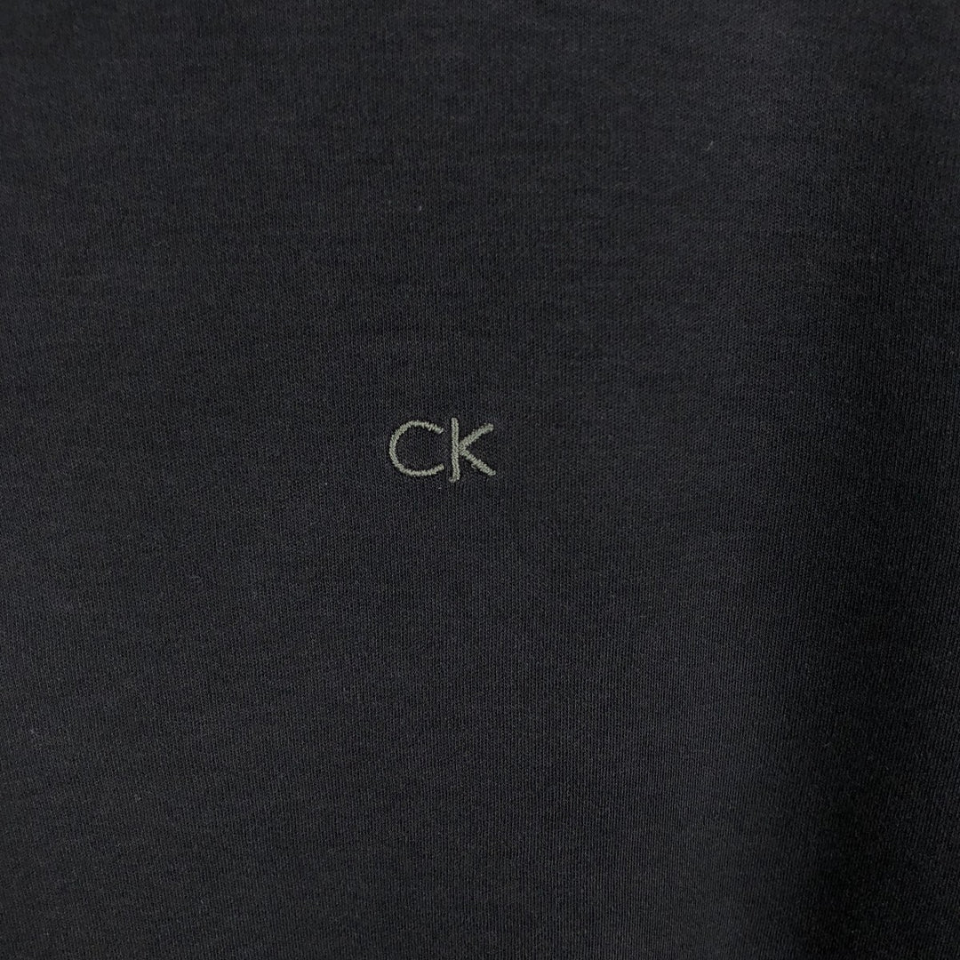 Calvin Klein short sleeve polo shirt, men's XL size cotton black type Vintage Second Hand