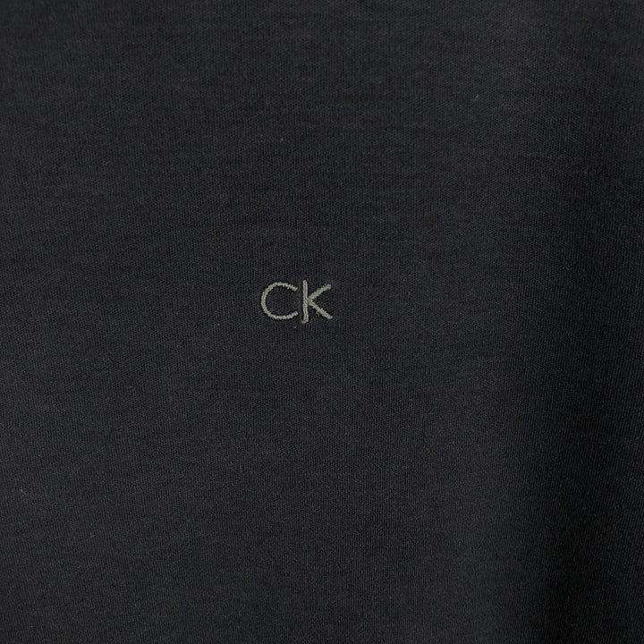 Calvin Klein short sleeve polo shirt, men's XL size cotton black type Vintage Second Hand
