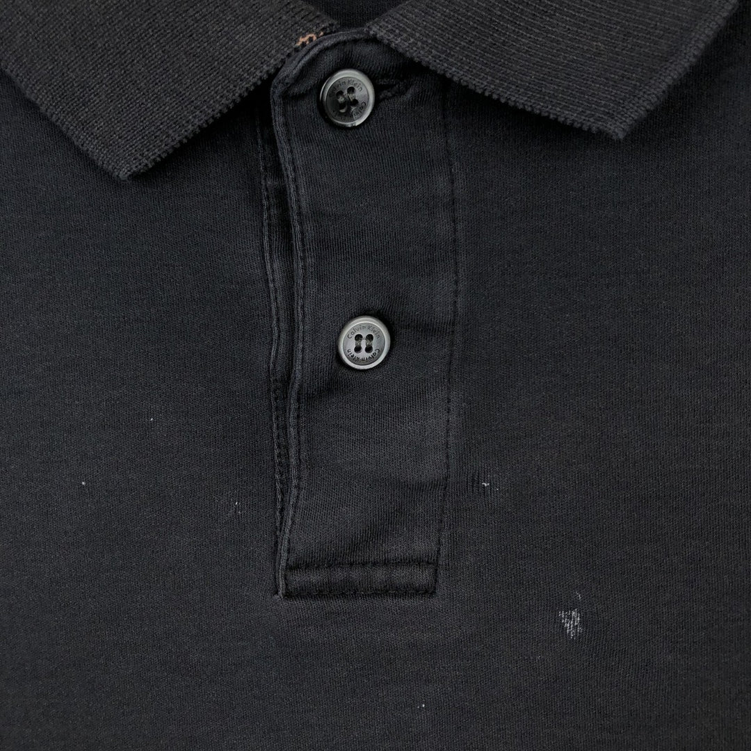 Calvin Klein short sleeve polo shirt, men's XL size cotton black type Vintage Second Hand