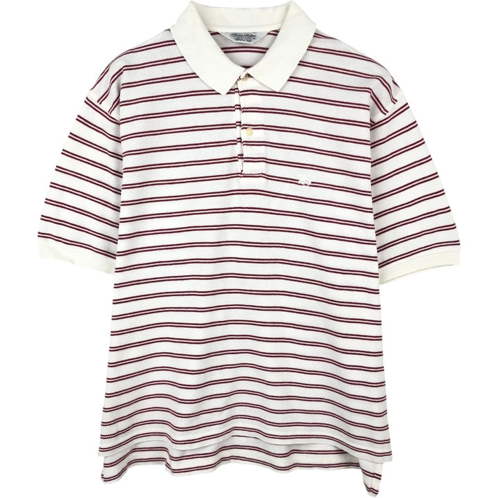 1990'S Brooks Brothers Golden Fleece Short-Sleeve Striped Polo Shirt, Made in USA, Men's Size S (Equivalent), Vintage cotton white type Vintage Second Hand