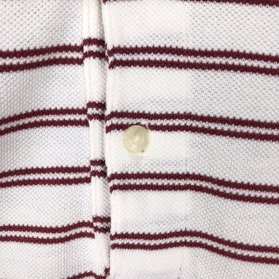 1990'S Brooks Brothers Golden Fleece Short-Sleeve Striped Polo Shirt, Made in USA, Men's Size S (Equivalent), Vintage cotton white type Vintage Second Hand