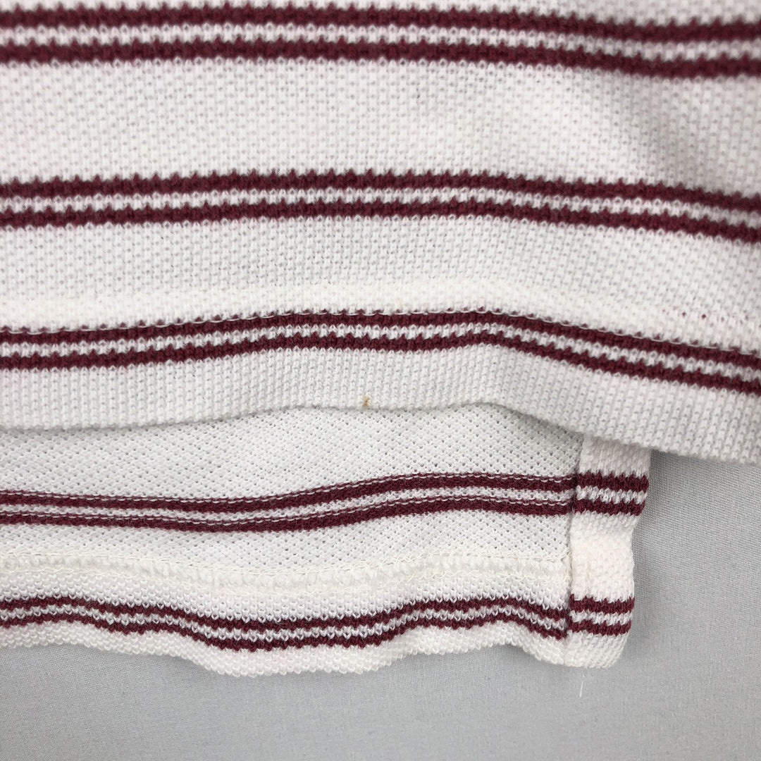 1990'S Brooks Brothers Golden Fleece Short-Sleeve Striped Polo Shirt, Made in USA, Men's Size S (Equivalent), Vintage cotton white type Vintage Second Hand