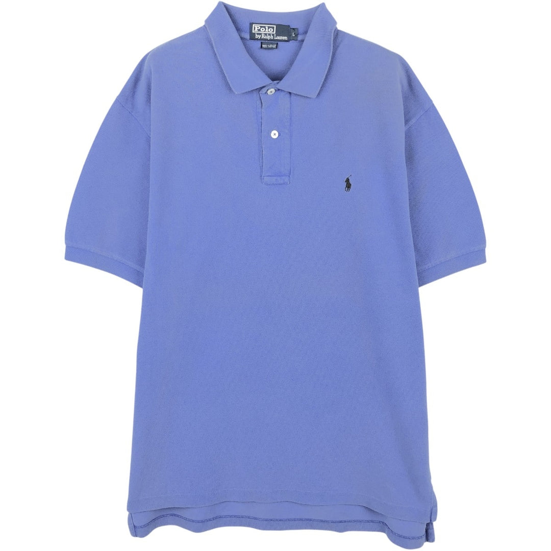 Ralph Lauren POLO by Ralph Lauren short sleeve polo shirt, men's size L cotton blue type Vintage Second Hand