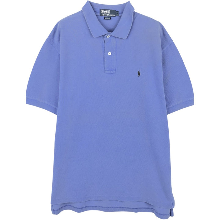 Ralph Lauren POLO by Ralph Lauren short sleeve polo shirt, men's size L cotton blue type Vintage Second Hand