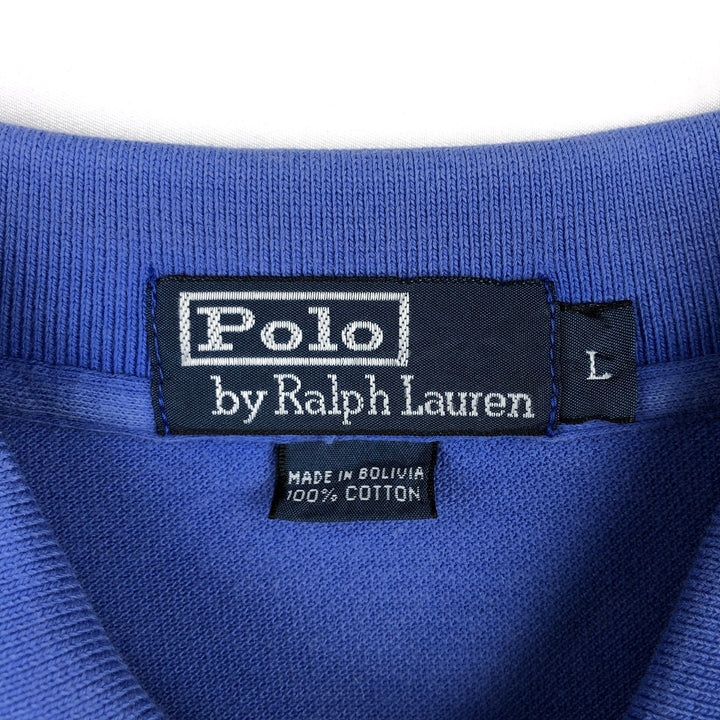 Ralph Lauren POLO by Ralph Lauren short sleeve polo shirt, men's size L cotton blue type Vintage Second Hand
