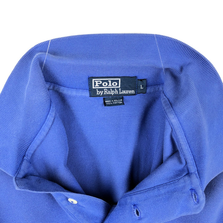 Ralph Lauren POLO by Ralph Lauren short sleeve polo shirt, men's size L cotton blue type Vintage Second Hand