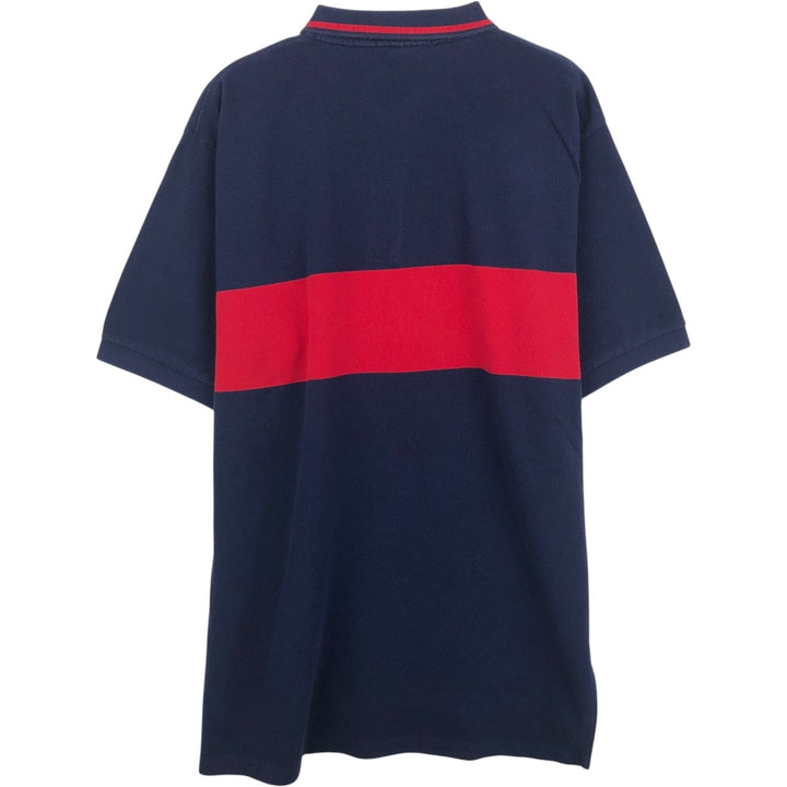 Ralph Lauren POLO by Ralph Lauren short sleeve polo shirt, men's XL size cotton navy blue type Vintage Second Hand