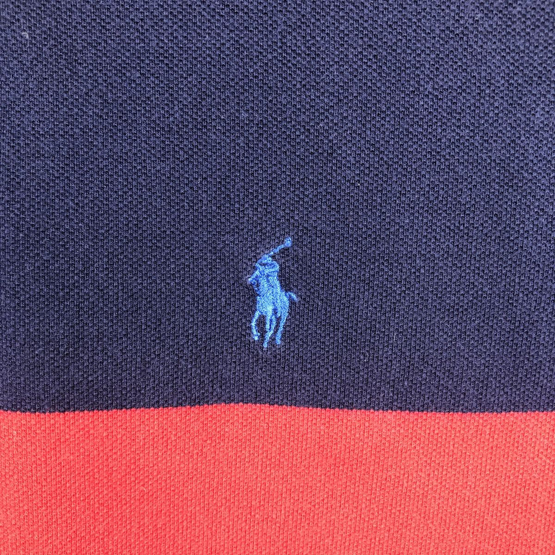 Ralph Lauren POLO by Ralph Lauren short sleeve polo shirt, men's XL size cotton navy blue type Vintage Second Hand