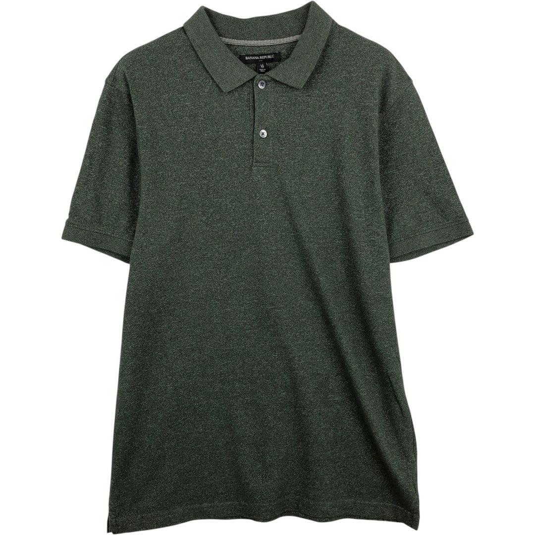 Banana Republic Short-Sleeve Polo Shirt, Men's Size M (approx.) cotton Khaki type Vintage Second Hand