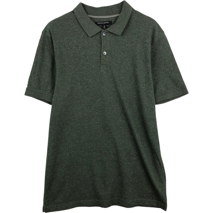 Banana Republic Short-Sleeve Polo Shirt, Men's Size M (approx.) cotton Khaki type Vintage Second Hand