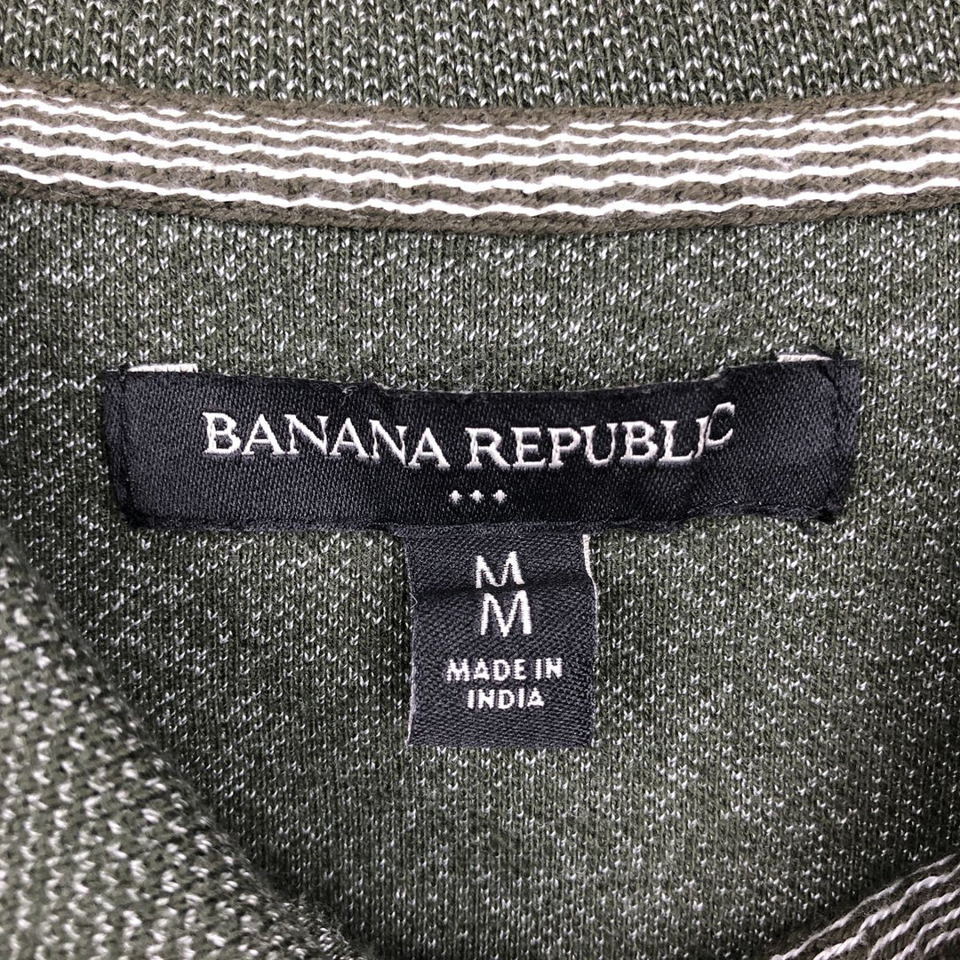 Banana Republic Short-Sleeve Polo Shirt, Men's Size M (approx.) cotton Khaki type Vintage Second Hand