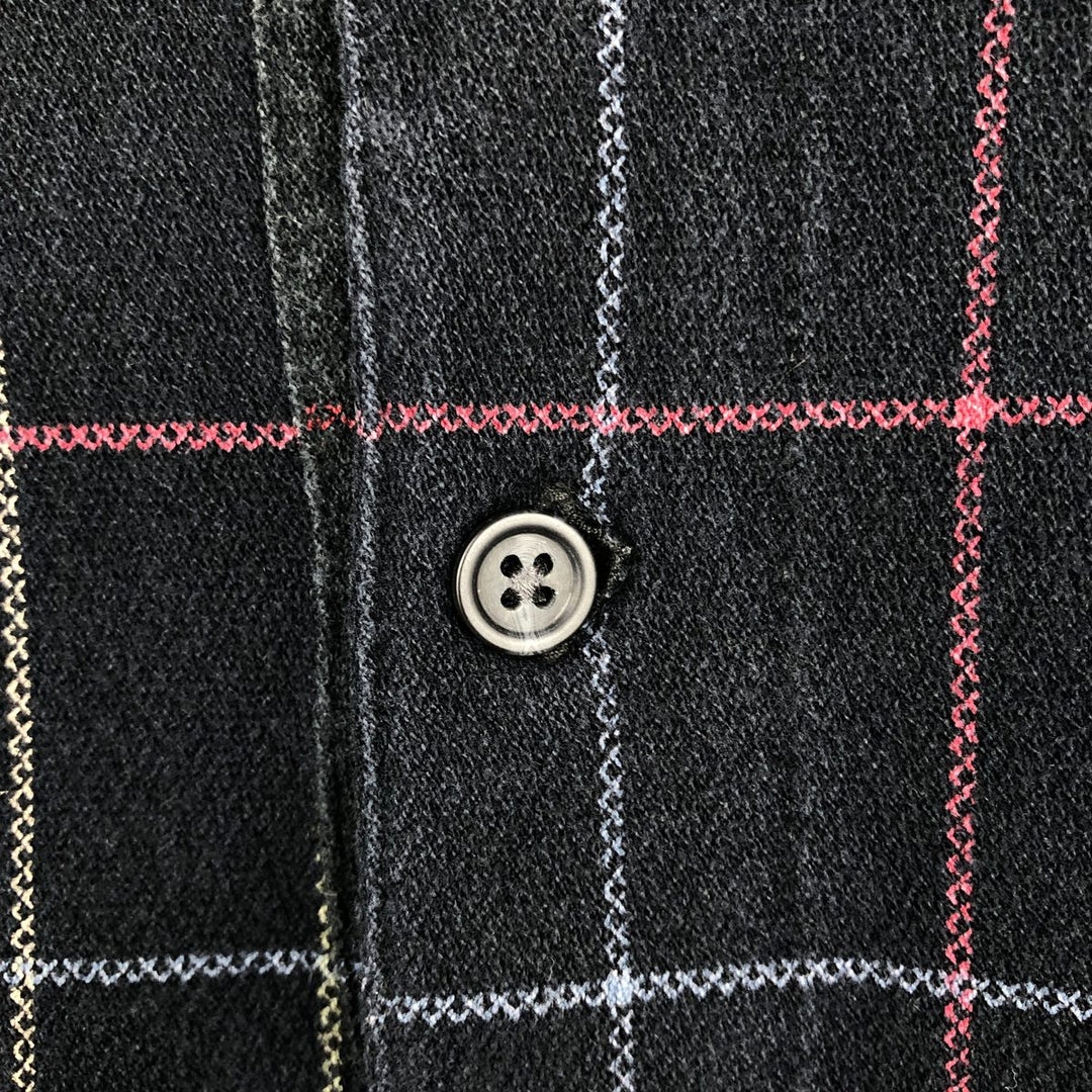 Ralph Lauren CHAPS Short-Sleeve Check Polo Shirt, Men's Size L (approx.) cotton black type Vintage Second Hand