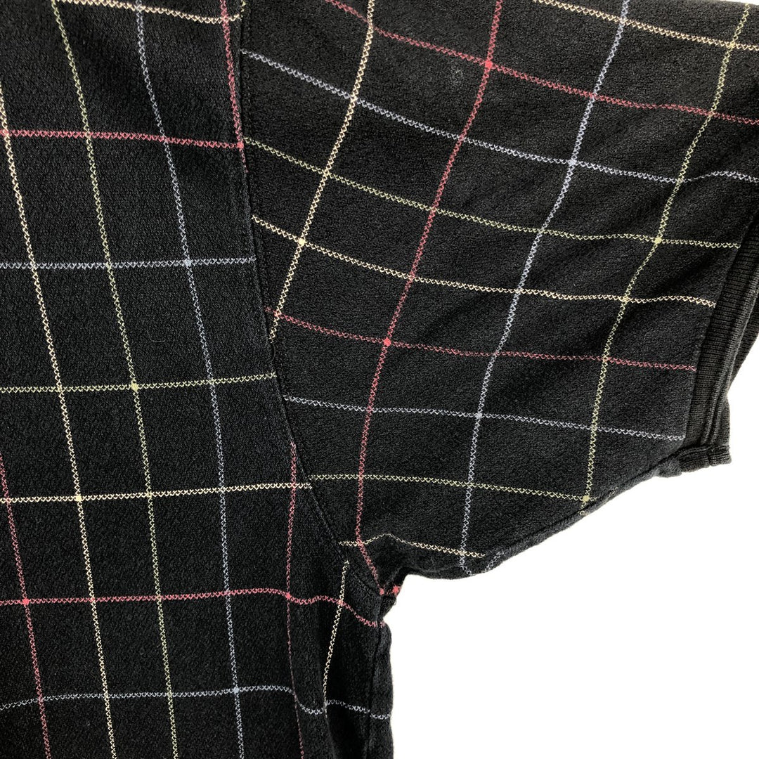 Ralph Lauren CHAPS Short-Sleeve Check Polo Shirt, Men's Size L (approx.) cotton black type Vintage Second Hand