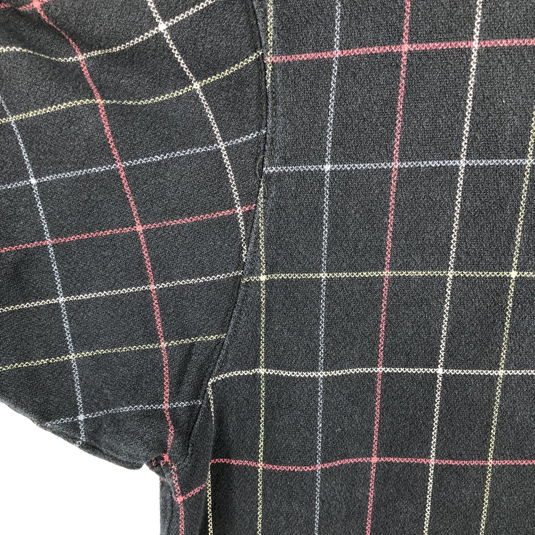 Ralph Lauren CHAPS Short-Sleeve Check Polo Shirt, Men's Size L (approx.) cotton black type Vintage Second Hand