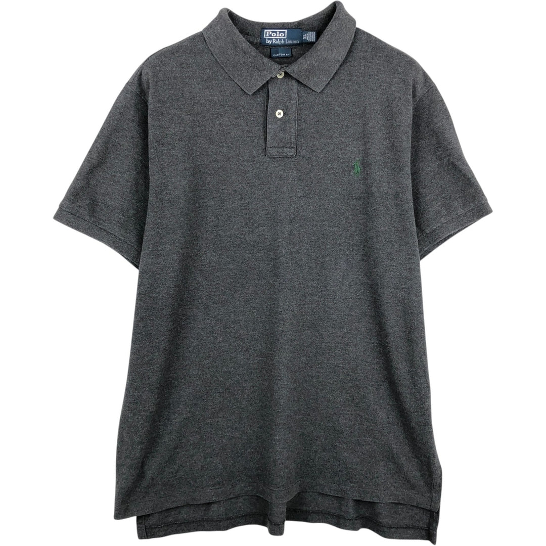 Ralph Lauren POLO by Ralph Lauren CUSTOM FIT short sleeve polo shirt, men's XL size cotton Charcoal Vintage Second Hand