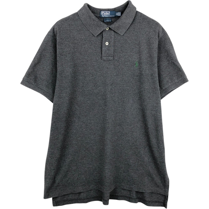 Ralph Lauren POLO by Ralph Lauren CUSTOM FIT short sleeve polo shirt, men's XL size cotton Charcoal Vintage Second Hand