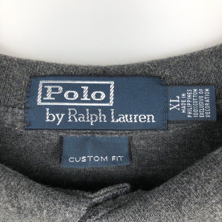 Ralph Lauren POLO by Ralph Lauren CUSTOM FIT short sleeve polo shirt, men's XL size cotton Charcoal Vintage Second Hand