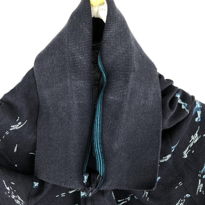 Lacoste SLIM FIT all-over print short-sleeved polo shirt, men's size L (approx.) unclear navy blue type Vintage Second Hand
