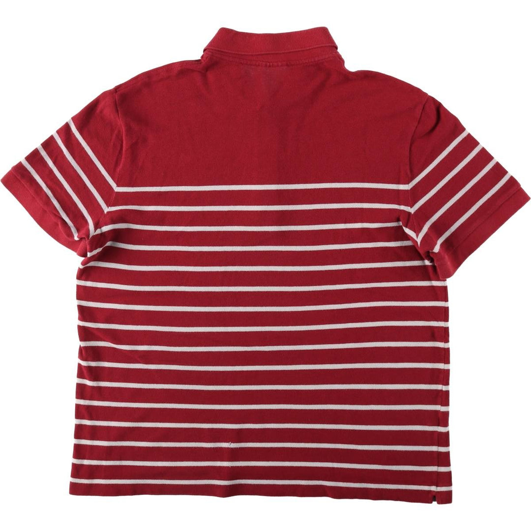 Lacoste short-sleeved striped polo shirt, men's size XL cotton red type Vintage Second Hand