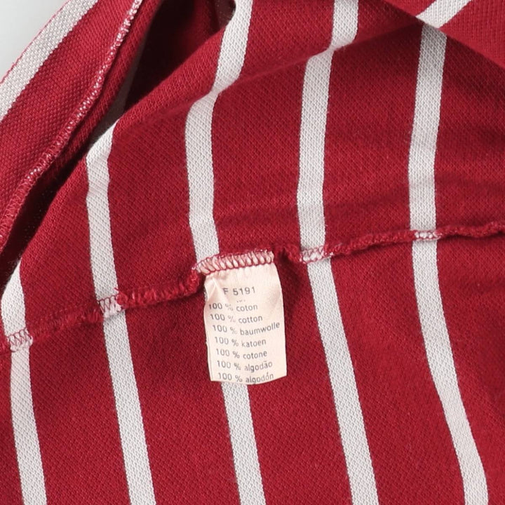 Lacoste short-sleeved striped polo shirt, men's size XL cotton red type Vintage Second Hand