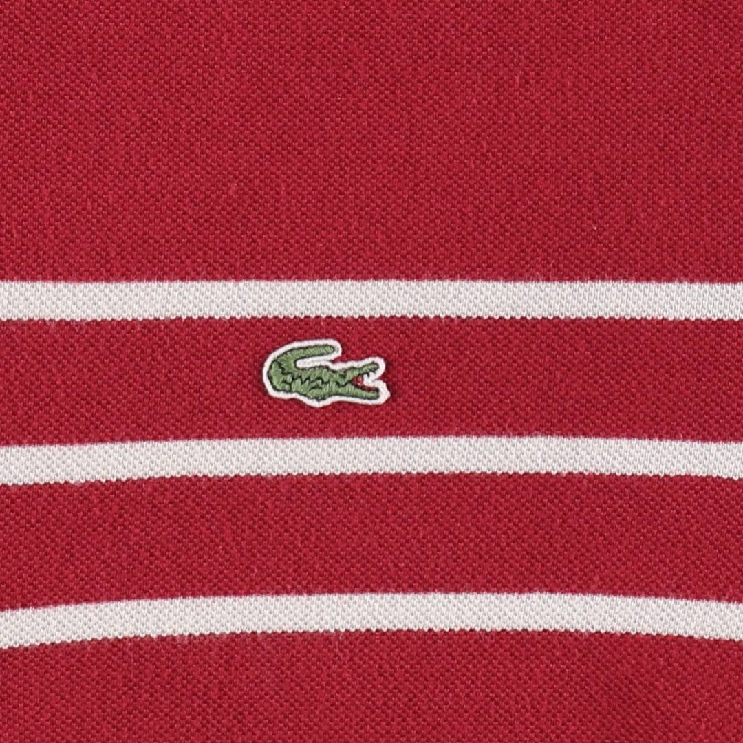 Lacoste short-sleeved striped polo shirt, men's size XL cotton red type Vintage Second Hand