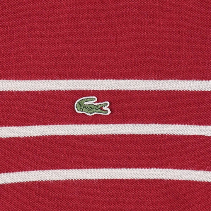 Lacoste short-sleeved striped polo shirt, men's size XL cotton red type Vintage Second Hand