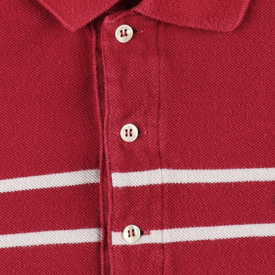 Lacoste short-sleeved striped polo shirt, men's size XL cotton red type Vintage Second Hand