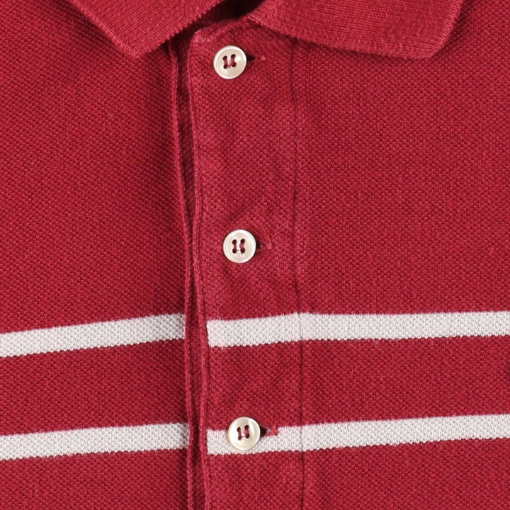 Lacoste short-sleeved striped polo shirt, men's size XL cotton red type Vintage Second Hand