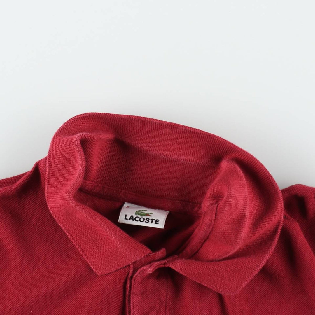Lacoste short-sleeved striped polo shirt, men's size XL cotton red type Vintage Second Hand