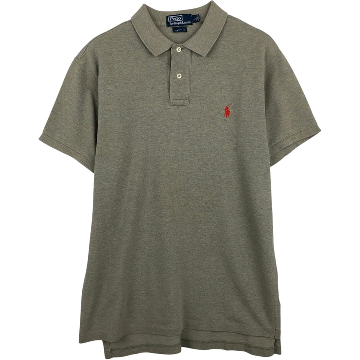 Ralph Lauren POLO by Ralph Lauren CUSTOM FIT short sleeve polo shirt, men's size L cotton Khaki type beige Vintage Second Hand