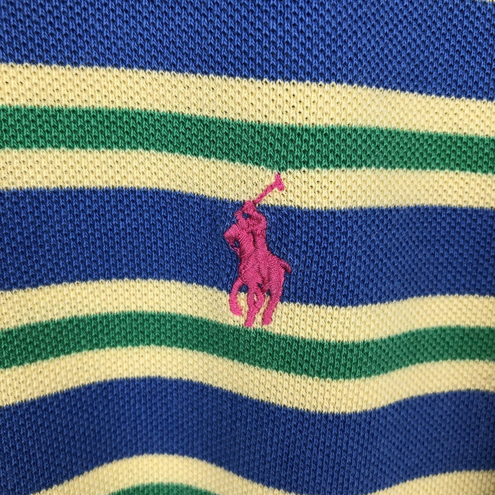 Ralph Lauren POLO by Ralph Lauren CUSTOM FIT short sleeve striped polo shirt men's XL size cotton blue type Vintage Second Hand