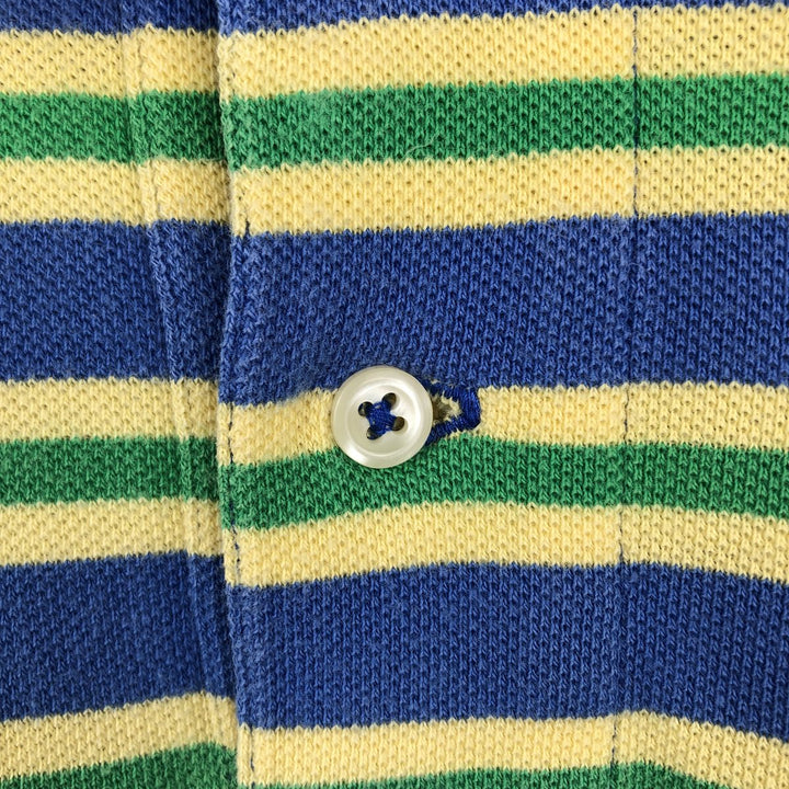Ralph Lauren POLO by Ralph Lauren CUSTOM FIT short sleeve striped polo shirt men's XL size cotton blue type Vintage Second Hand