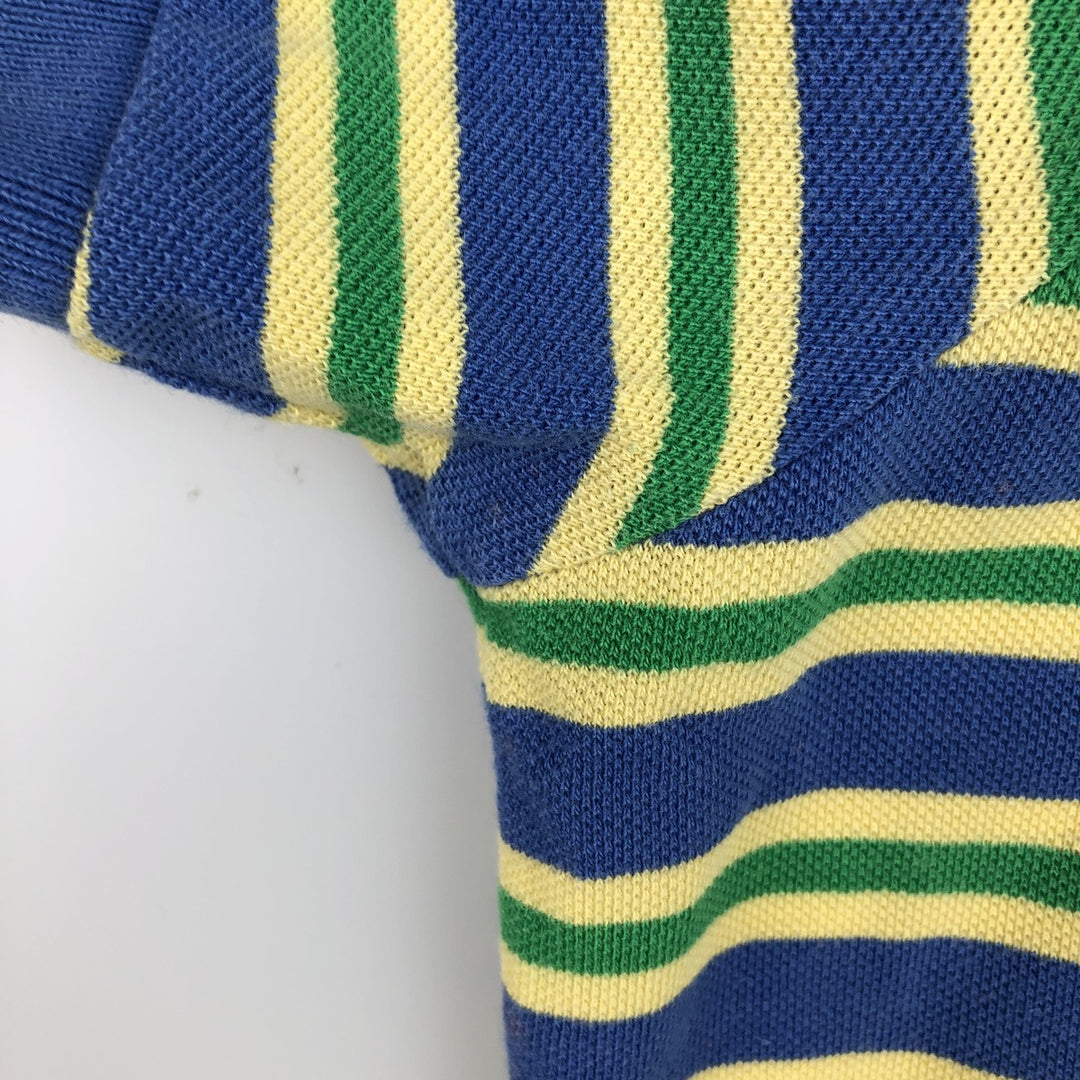 Ralph Lauren POLO by Ralph Lauren CUSTOM FIT short sleeve striped polo shirt men's XL size cotton blue type Vintage Second Hand