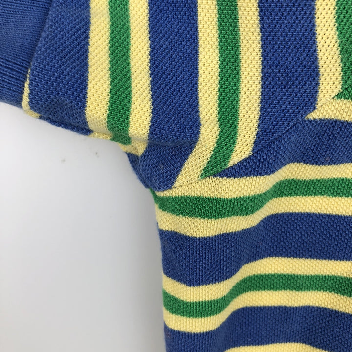 Ralph Lauren POLO by Ralph Lauren CUSTOM FIT short sleeve striped polo shirt men's XL size cotton blue type Vintage Second Hand
