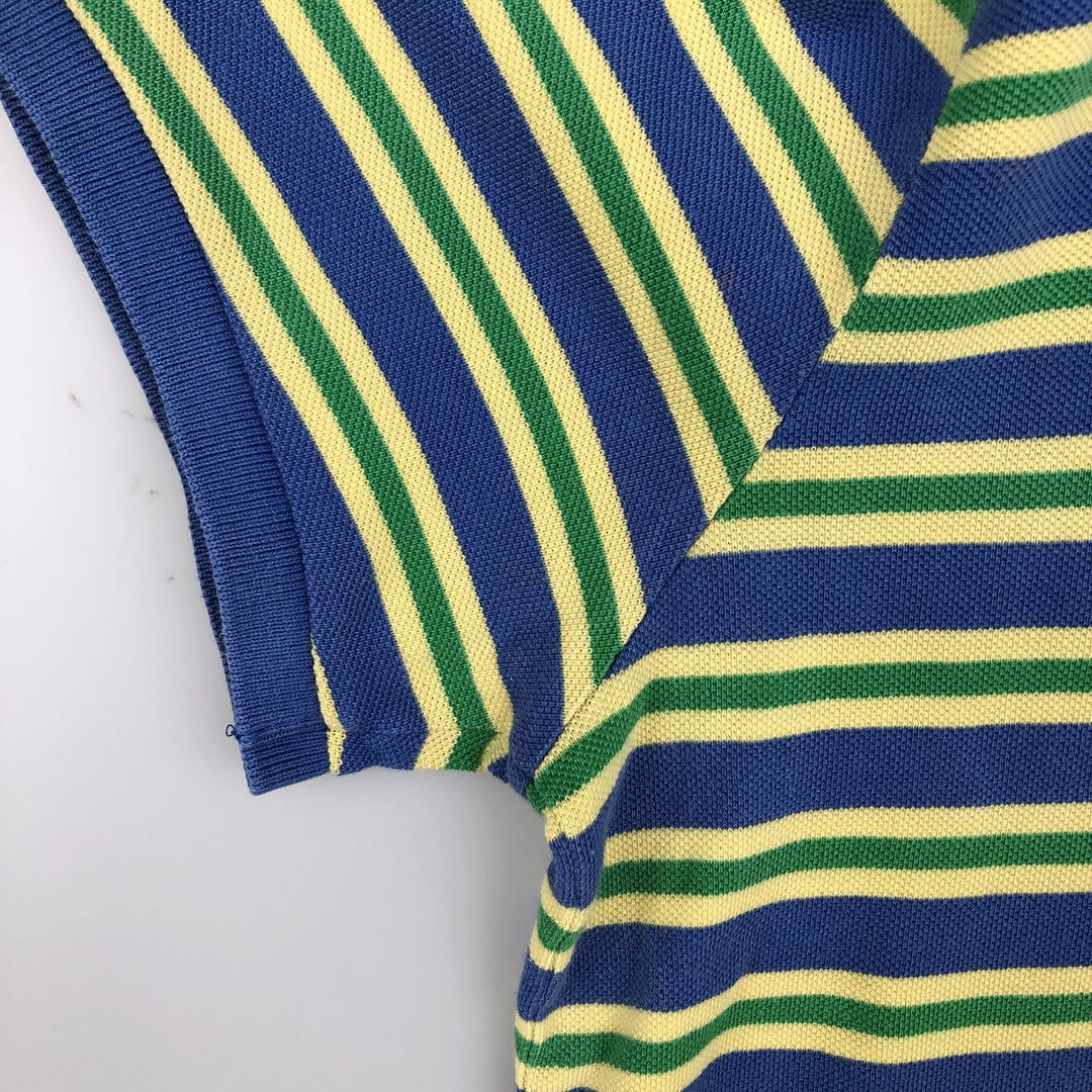 Ralph Lauren POLO by Ralph Lauren CUSTOM FIT short sleeve striped polo shirt men's XL size cotton blue type Vintage Second Hand